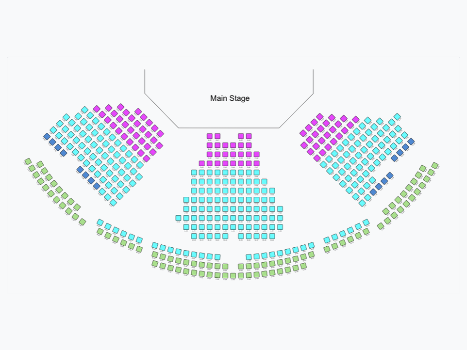 A curved TixPro 8 seating chart, priced from the rail to the back